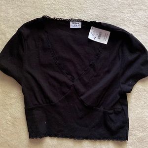 Lacey Bustier Black Cotton On Top